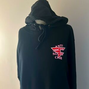 anti social social club x faze black hooded sweater size medium unisex brand new